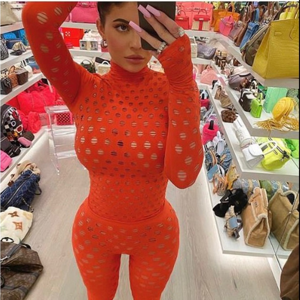 Kylie Jenner red bodysuit